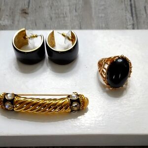 Gold and Black Jewelry Set